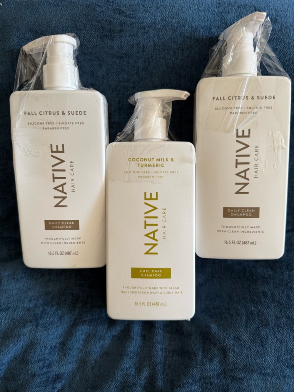 Native Hair Care Shampoo- 3 large pump bottles